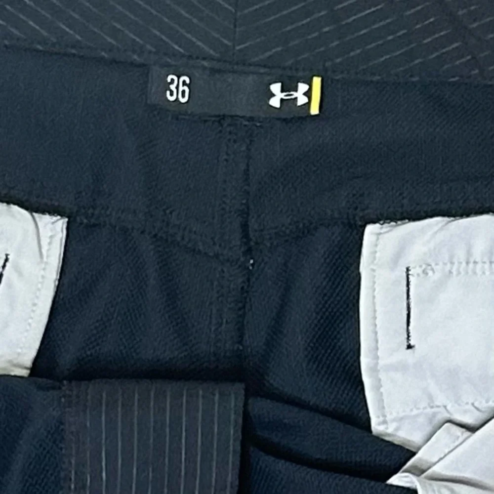 Under Armour Golf Shorts Black Pinstripe‎ Pattern Coldblack Moisture Wicking